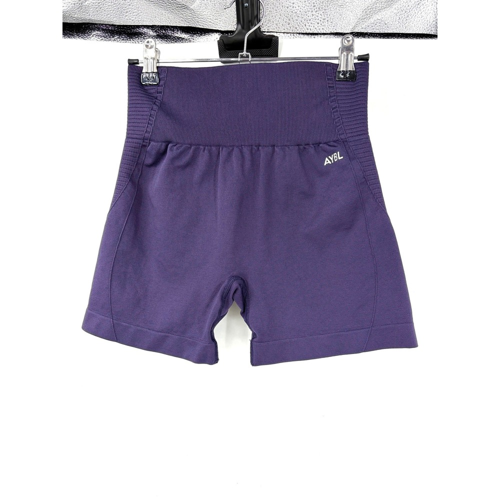AYBL Balance V2 Seamless Shorts Purple High Waisted Athletic Gym Shorts Medium